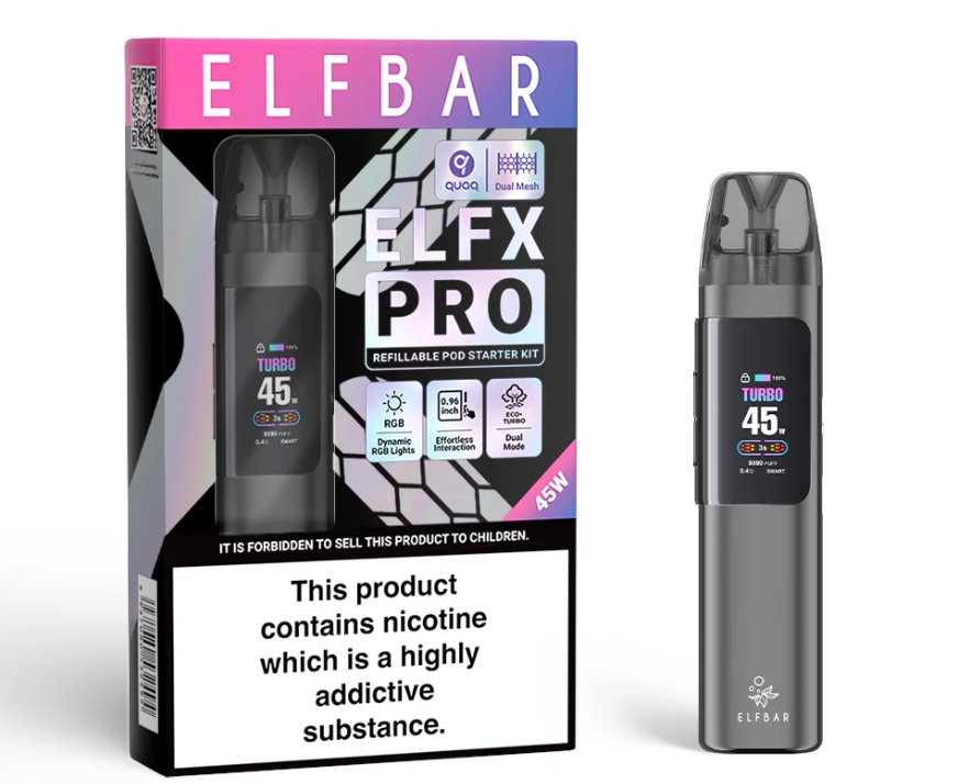 Elf Bar Elfx Pro Vape Kit Vape - グレー:2025年日本市場を彩るスタイリッシュな進化